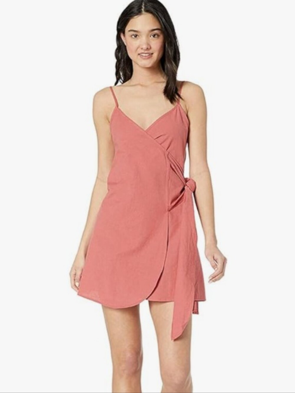 Billabong Island Wrap linen cotton Dress red Clay XS